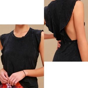 NWOT Free People Ryder top in black